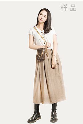 Cotton and linen skirt